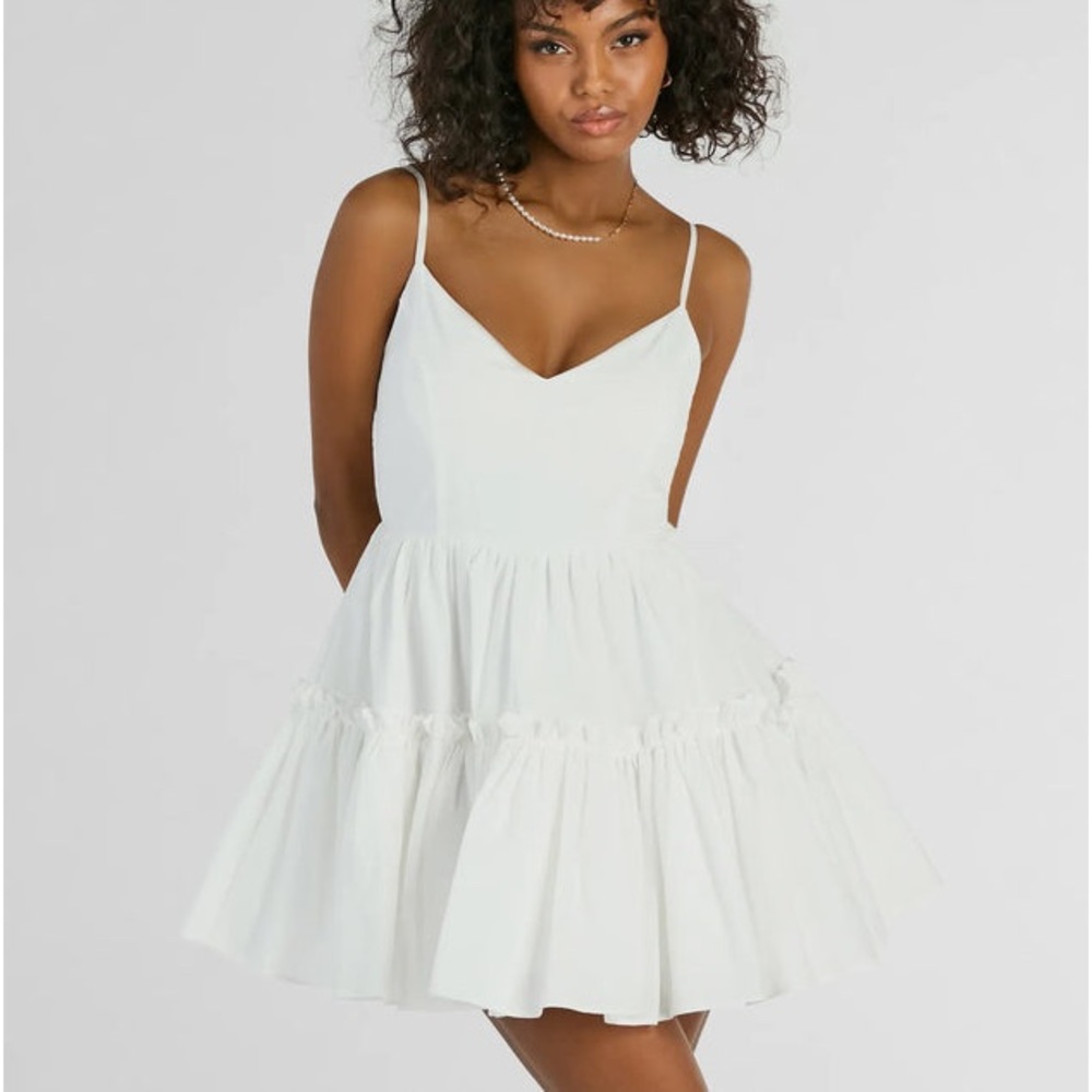 Adorable Flair Tiered Ruffled Skater Dress